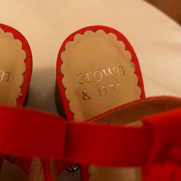 Pre-Owned Coral Color Size 6 Medium,Crown & Ivy Tassel Heel - Picture 5 of 9